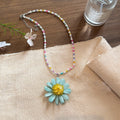 Light Luxury Artificial Crystal Beaded Flower Necklace, Sweet Vacation Style Collarbone Chain view 4