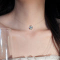 2026 New Stainless Steel Round Heart Pendant Necklace Old Money Geometric Clavicle Chain view 3
