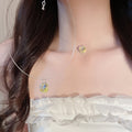 2026 New Stainless Steel Round Heart Pendant Necklace Old Money Geometric Clavicle Chain view 1