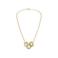 14K Gold Plated Copper Round Zircon Pendant Necklace Old Money Geometric Collarbone Chain view 5