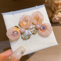 French Light Luxury Floral Crystal Rhinestone Resin Stud Earrings For Women Elegant Fairy Style view 2