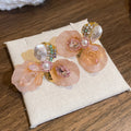French Light Luxury Floral Crystal Rhinestone Resin Stud Earrings For Women Elegant Fairy Style view 4