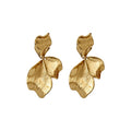 Vintage Alloy Wrinkled Petal Drop Earrings With Silver Pins, Geometric Light Luxury Style view 5