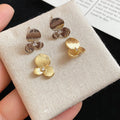 2026 New Metal Zircon Flower Stud Earrings With Silver Pins, Geometric Round Design Daily Jewelry view 2