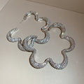 Korean Style Alloy Rhinestone Hollow Flower Stud Earrings With Silver Pins For Women view 4