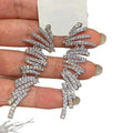 18K Gold Plated Copper Zircon Geometric Tassel Drop Earrings Elegant Light Luxury Jewelry view 5