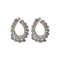 French Elegant Zircon Geometric Water Drop Copper Stud Earrings Light Luxury Jewelry view 5