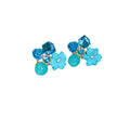 2026 Blue Floral Bow Tassel Copper Drop Earrings Summer Vacation Style Stud Earrings For Women view 5
