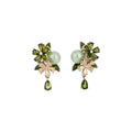 Copper Zircon Flower Waterdrop Stud Earrings Fresh Sweet Spring Summer Forest Style Jewelry view 5