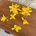 2026 New Yellow Fabric Flower Tassel Drop Earrings For Women Vacation Beach Statement Jewelry view 4