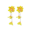 2026 New Yellow Fabric Flower Tassel Drop Earrings For Women Vacation Beach Statement Jewelry view 5