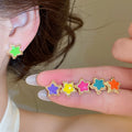 Dopamine Flower Alloy Stud Earrings With Silver Pins, Sweet Cute Versatile Fashion Jewelry view 4