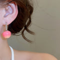 2026 Cute Resin Apple Fruit Drop Earrings Sweet Girly Fashion OL Plastic Ear Jewelry view 3