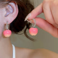 2026 Cute Resin Apple Fruit Drop Earrings Sweet Girly Fashion OL Plastic Ear Jewelry view 1