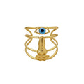 European Retro Evil Eye Multi-Layer Hollow Open Bangle, Light Luxury Alloy Statement Bracelet For Women view 5