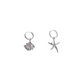 Light Luxury Metal Asymmetric Zircon Faux Pearl Starfish Drop Earrings view 5
