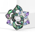Alloy Shell Rose Brooch Pin For Womens Suit Decoration view 2