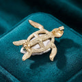 Alloy Rhinestone Turtle Brooch Pin For Creative Animal Clothing Decoration view 3