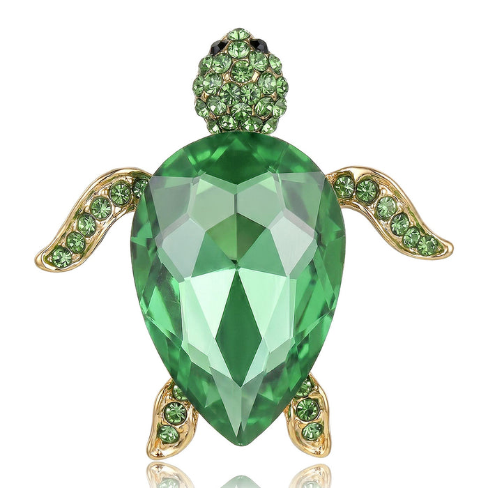 Alloy Rhinestone Turtle Brooch Pin For Creative Animal Clothing Decoration