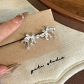 Elegant Rhinestone Crystal Flower Drop Studs Silver Needle Sweet Floral Alloy Statement Earrings view 3