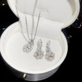 Korean Light Luxury Faux Pearl Zircon Flower Ear Cuff Necklace Jewelry Set For Women view 2