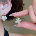 French Vintage Silver Needle Zircon Bow Faux Pearl Earrings And Necklace Jewelry Set, Old Money Style, 2026 New Arrival view 3