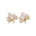 Light Luxury Faux Pearl Zircon Flower Stud Earrings With Silver Pins For Women view 5