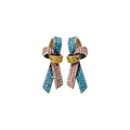 European Style Alloy Rhinestone Knot Stud Earrings With Silver Pins For Women view 5
