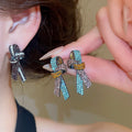 European Style Alloy Rhinestone Knot Stud Earrings With Silver Pins For Women view 2