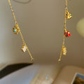 Old Money Style Copper Diamond Floral Necklace Sweet Vacation Collarbone Choker view 4