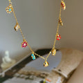 Old Money Style Copper Diamond Floral Necklace Sweet Vacation Collarbone Choker view 2
