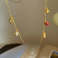Old Money Style Copper Diamond Floral Necklace Sweet Vacation Collarbone Choker view 3