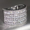 Flash Wax Setting Zircon Ring For Women Luxury Engagement Proposal Party Jewelry view 3