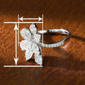 Irregular Flower Women's Ring, Elegant Snow Ice Flower Statement Jewelry For view 4