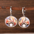 Elegant Pastoral Drop Earrings For Women With Tiny Rice Pearl Forest Style UV Coated Jewelry view 2