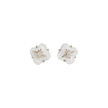 Copper T Letter Zircon Flower Stud Earrings Light Luxury Sweet Elegant Chic Jewelry for Women view 5