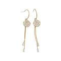 Light Luxury Chinese Style Geometric Round Cat Eye Stone Zircon Shell Stud Earrings For Women view 5