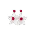French Sweet Mesh Flower Stud Earrings With Silver Posts, Bohemian Resort Raffia Floral Design view 5