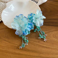 Bohemian Fabric Flower Stud Earrings For Women Beach Vacation Floral Resort Style Jewelry view 4