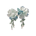 Bohemian Fabric Flower Stud Earrings For Women Beach Vacation Floral Resort Style Jewelry view 5