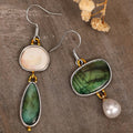 Bohemian Ethnic Vintage Drop Earrings For Women, Hong Kong Style Faux Pearl Sticker Earrings view 2