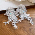French Lace Flower Tassel Drop Earrings Sweet Fairy Floral Stud Style For Girls view 2