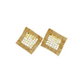 Luxury Copper Diamond Hollow Sequin Stud Earrings With Silver Posts, Minimalist European Style view 5