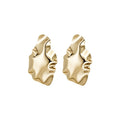 Vintage Irregular Crumpled Iron Metal Stud Earrings With Silver Pins For Women view 5