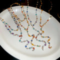 Glass Crystal Butterfly Y Necklace Light Luxury Sweet Vacation Style Collarbone Chain view 2