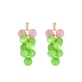 Light Luxury Summer Translucent Acrylic Grape Cluster Beaded Gold Alloy Pearl Stud Drop Earrings view 5
