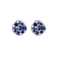 Luxury Elegant Hollow Square Blue Crystal Zircon Rhinestone Silver Needle Statement Stud Earrings view 5