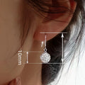 Korean Fashion Starry Sky Earrings With Rhinestone Ball Design, Elegant Round Ball Jewelry view 4