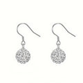 Korean Fashion Starry Sky Earrings With Rhinestone Ball Design, Elegant Round Ball Jewelry view 5
