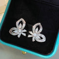 Korean Style Micro Pave Zircon Bow Earrings, Elegant Luxury Party And Vacation Accessories view 2